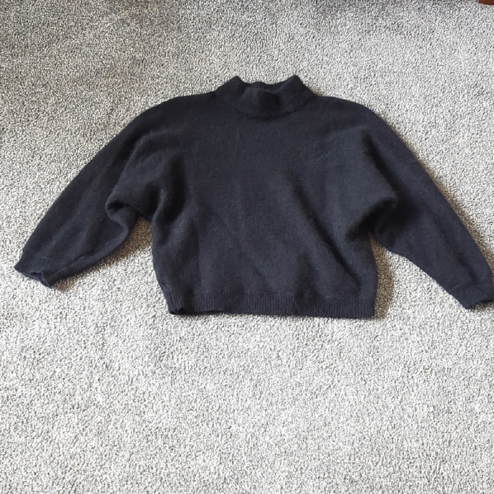 Black Mock Neck Cozy Women's Sweater